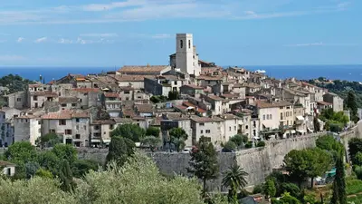 a town on top of a hill with houses at Living Nice and French Riviera in Nice