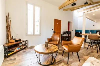 a living room with chairs and a table at Dolce Vita Clemenceau - Nice City Center 4 People in Nice