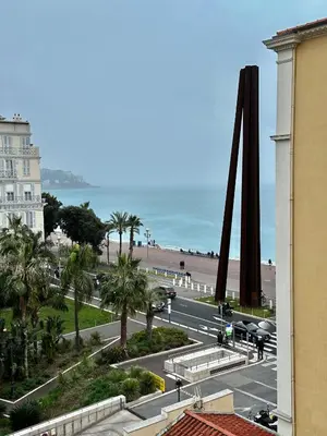 a view of the beach from a building at Vieux Nice bord de mer in Nice