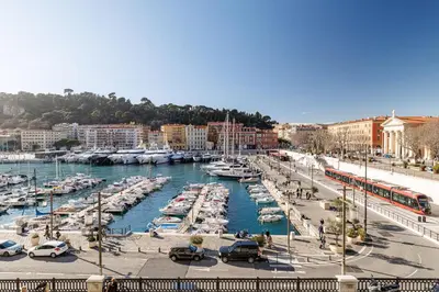 a marina filled with lots of boats in the water at MY CASA - EMMANUEL - Cozy apartment with Port view in Nice