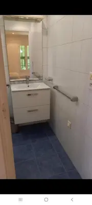 a bathroom with a sink and a mirror at Villa Cornetti in Nice