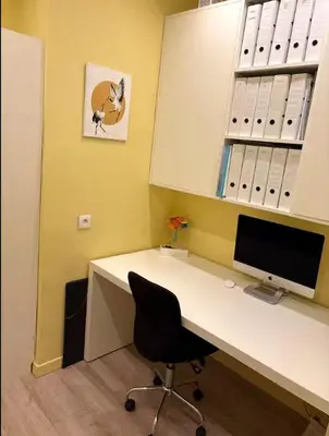 an office with a desk with a computer on it at NiceVueEnsoleille in Nice