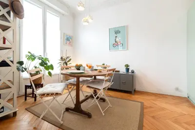 a dining room with a table and chairs at Maison Bianchi - Durante - downtown in Nice