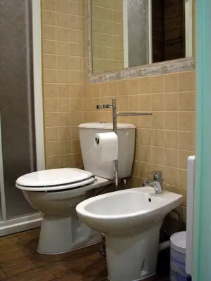 a bathroom with a toilet and a sink at Appartamento in rue Halevy in Nice