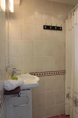 a bathroom with a sink and a shower at Le Panoramic Boutique Hôtel in Nice