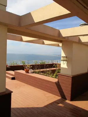 a balcony with a view of the ocean at Le Paradis Blue in Nice