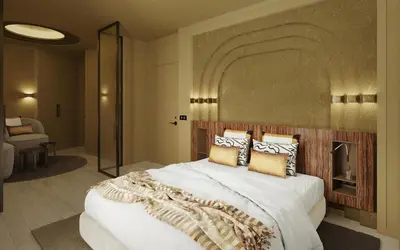 a bedroom with a large white bed with pillows at Hotel Gounod Fully Renovated in Nice