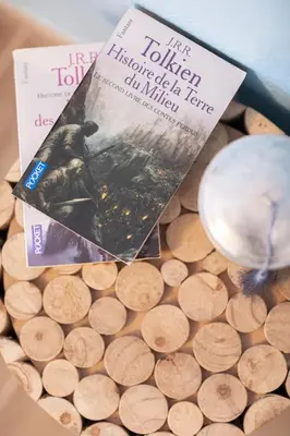 a book sitting on top of a pile of wood at Cosy apartment Promenade des Anglais in Nice
