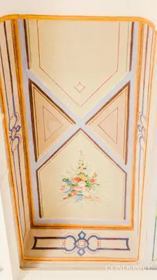 a ceiling with a painting of a christmas tree at CondoNice in Nice