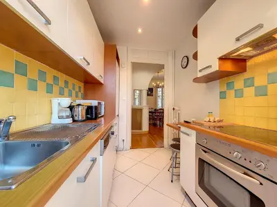 a kitchen with a sink and a counter at Nestor&Jeeves - MEYERBEER - Central - Very close sea in Nice