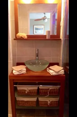 a bathroom with a sink and a mirror at Luxurious Studio in NICE 450 m of the sea in Nice