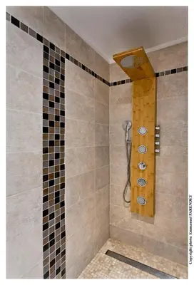 a shower with a shower head in a bathroom at Parc Anahit in Nice