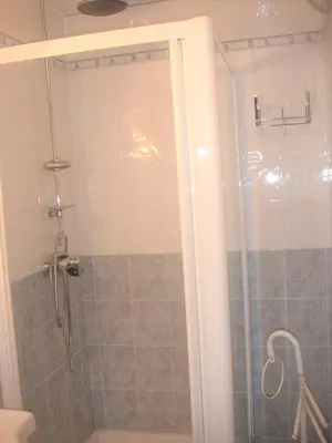 a bathroom with a shower and a sink at Villa Mt Fleuri in Nice