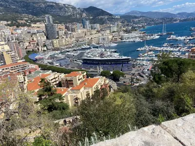 a view of a harbor with boats in the water at O Phare du Cros in Cagnes-sur-Mer