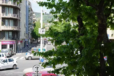 a bathroom with a sink and a shower at Apartment with parking in Nice near the harbor in Nice