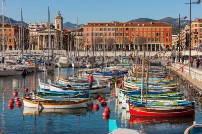 a bunch of boats are docked in a harbor at Charme Méditerranéen Votre pied à terre au Cœur du Port de Nice in Nice