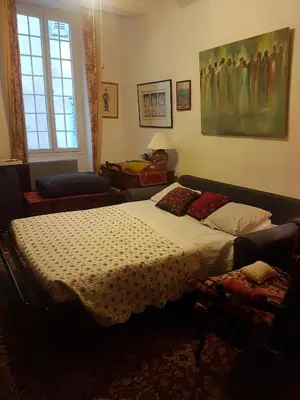 a bedroom with a large bed in a room at Family Apartment 2BR Old Town near Beach AC in Nice