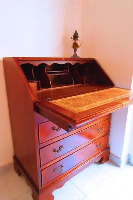 a wooden desk with a wooden top with drawers at Nestor&Jeeves - DEBUSSY TERRASSE - Central - By shopping area in Nice
