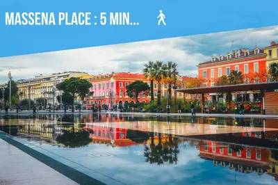 a view of a city with buildings and a lake at Nicelidays - Le Suede - Carré d'or - 2min from beaches in Nice