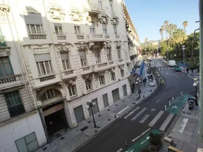 an aerial view of a building on a city street at Nicelidays - Le Suede - Carré d'or - 2min from beaches in Nice