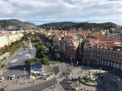 an aerial view of a city with buildings at Nice Renting - COLONNA - Best place in Nice Old Town in Nice