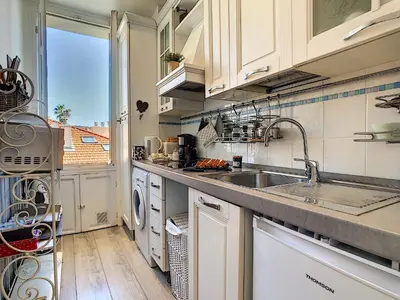 a kitchen with a sink and a dishwasher at Nestor&Jeeves - LAVINIA - Central - Close sea in Nice