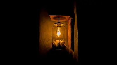 a glass jar with a light inside of it at B&B Villa sensorielle in Nice