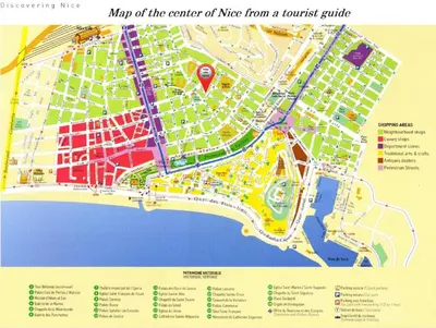 a map of the center of msg from a tourist guide at Nice Centre Flat - Modern, Quiet and Brand New in Nice