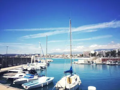 a group of boats docked in a harbor at Villa du Cros in Cagnes-sur-Mer