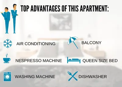 a screenshot of the top advantages and disadvantages of this appliance at Nestor&Jeeves - TROIS PROMENADE - Central - Very close sea in Nice
