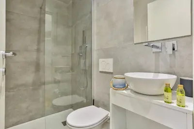 a bathroom with a toilet and a sink and a shower at MY CASA - LA CIVETTE - Place Garibaldi in Nice