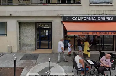 a group of people standing outside of a store at Nice Seaview Free Parking 4.Pers in Nice