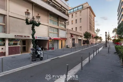 an empty street in a city with buildings at Studio Massenet Five stars holiday house in Nice