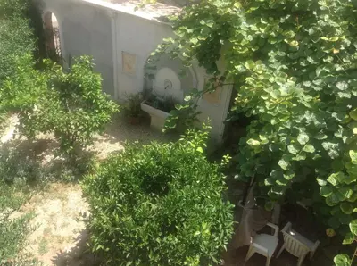 an overhead view of a garden with plants and a toilet at Appartement Tout Confort avec Terrasse in Nice