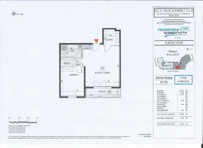 a floor plan of a condo at Promenade Gambetta in Nice