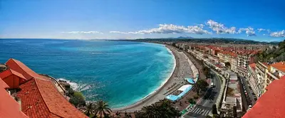 an aerial view of a beach and the ocean at Perla Duplex - No Better Location In Nice in Nice