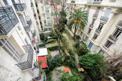 an aerial view of a courtyard in a building at Mini Suite Miro Five Stars Holiday House in Nice