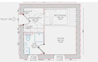 a floor plan of a house with drawings at STUDIO DECO DESIGN, HYPER CALME in Nice
