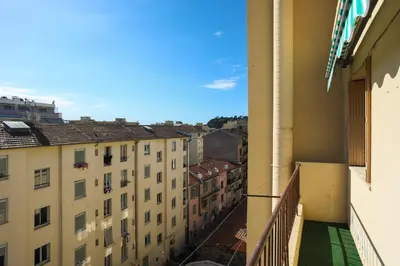 a view from the balcony of a building at Chic appartement Centre NICE au calme vue colline in Nice
