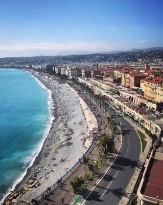 an aerial view of a beach and the ocean at La Maioneta Carré d'Or in Nice