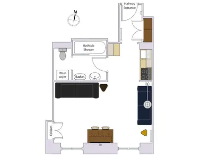 a floor plan of a house at Belle Epoque Studio in Nice