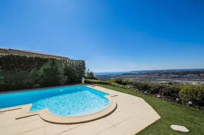 a swimming pool in the yard of a villa at LA CASETTA DEI FIORI VI3078 in Nice