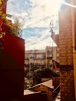 a view of a city from a balcony with buildings at Appart Hotel Garibaldi in Nice