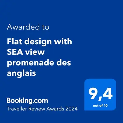 a screenshot of a cell phone with a screenshot of a screen at Flat design with SEA view promenade des anglais in Nice