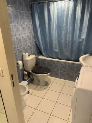 a bathroom with a toilet and a bath tub at Aida - rue Bosio in Nice