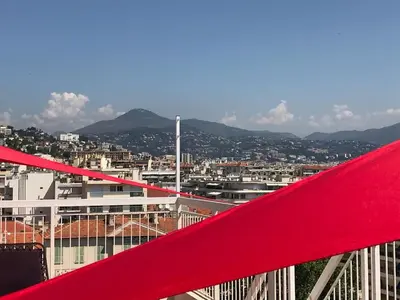 a view of a city from a red bridge at LOFT 360° Nice in Nice