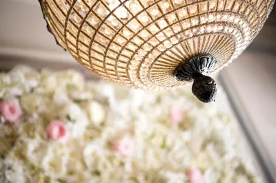 a close up of a black bug on a chandelier at Hotel Villa Rivoli in Nice
