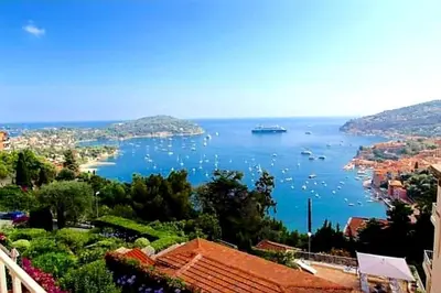 a view of a bay with boats in the water at Paradise view in Villefranche-sur-Mer