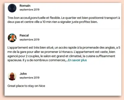 a screenshot of a page of a website with a picture of a person at Le Palladium quartier Tzaréwitch Nice in Nice