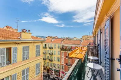 a balcony with a view of the city at Maison Bianchi - Saint Siagre in Nice